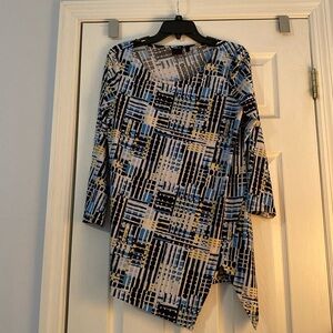 Rafaela size medium asymmetric geographic blouse